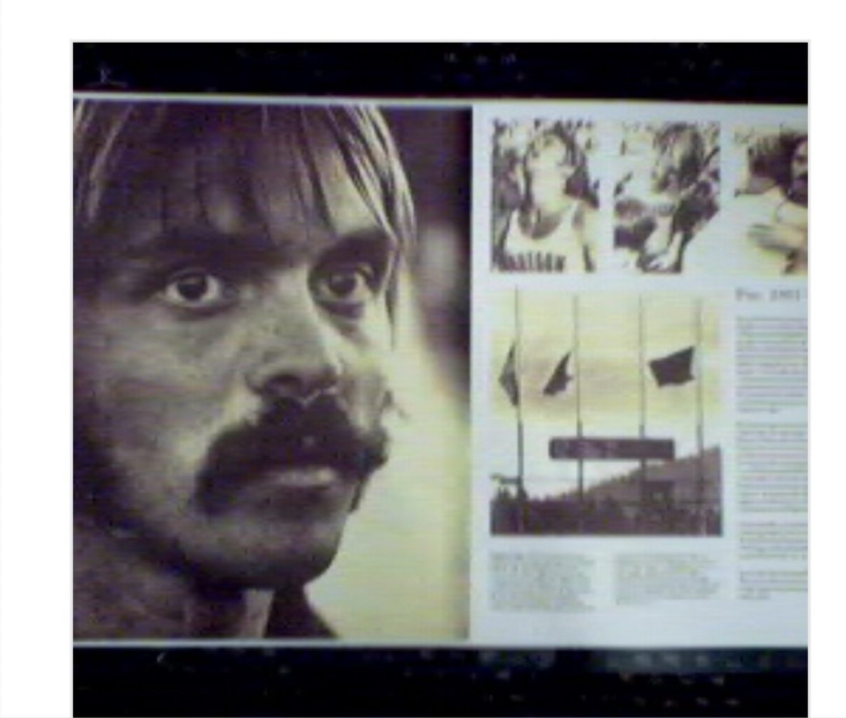Inside the yearbook: the two-page Steve Prefontaine memorial — a full-page portrait of Pre opposite career photos and his memorial service at Hayward Field